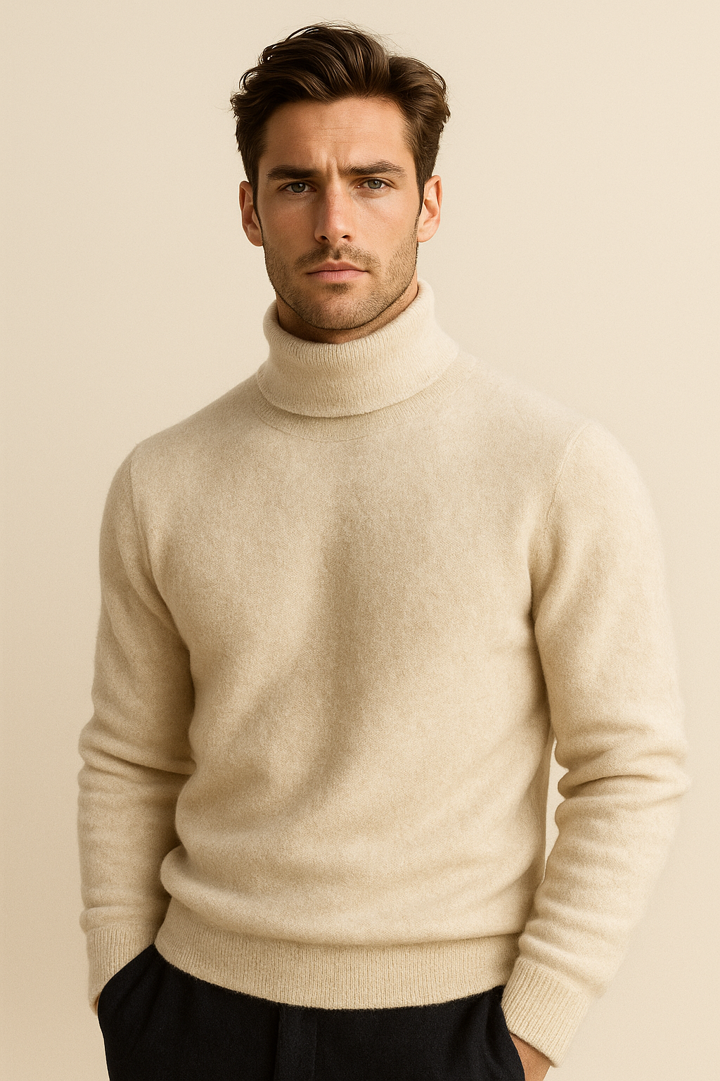 Carezza Cashmere Turtleneck Ivory