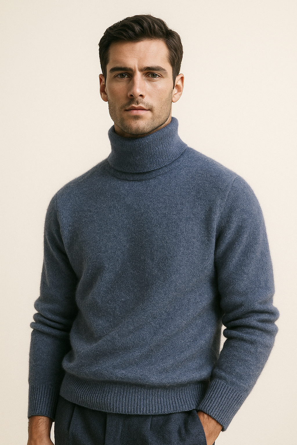 Carezza Cashmere Turtleneck Blue