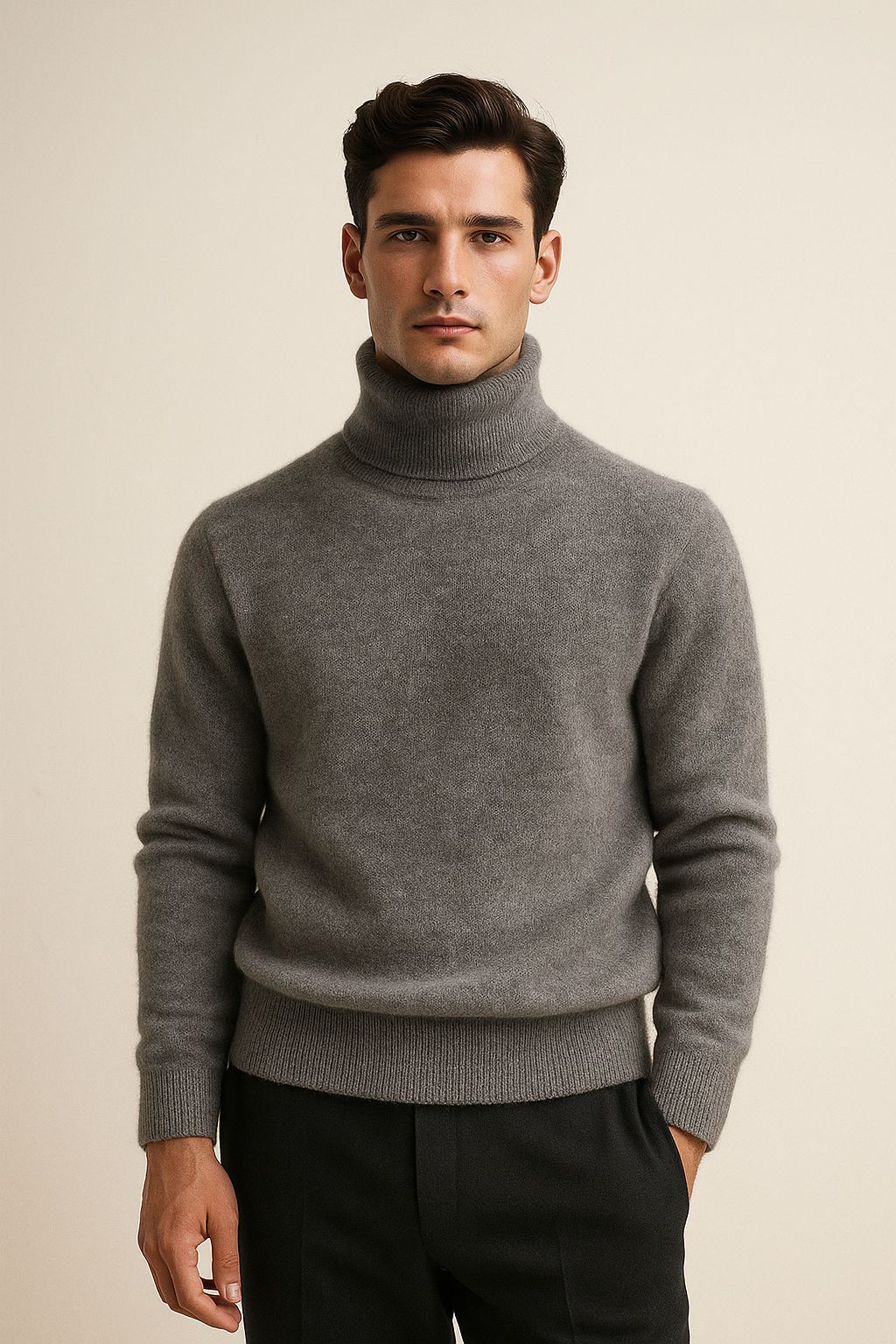 Carezza Cashmere Turtleneck Grey