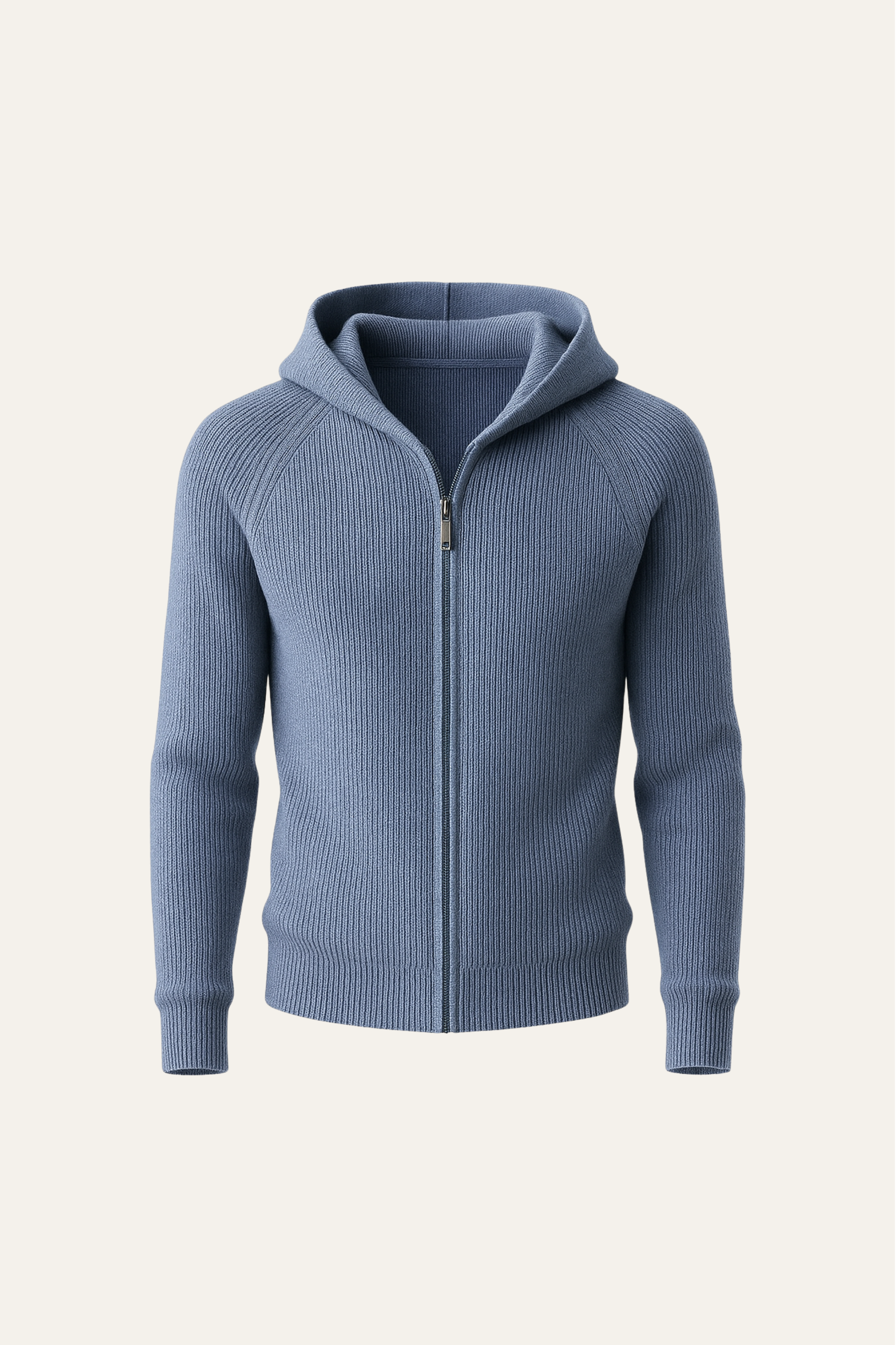 Amalfi Merino Hooded Sweater Light Blue