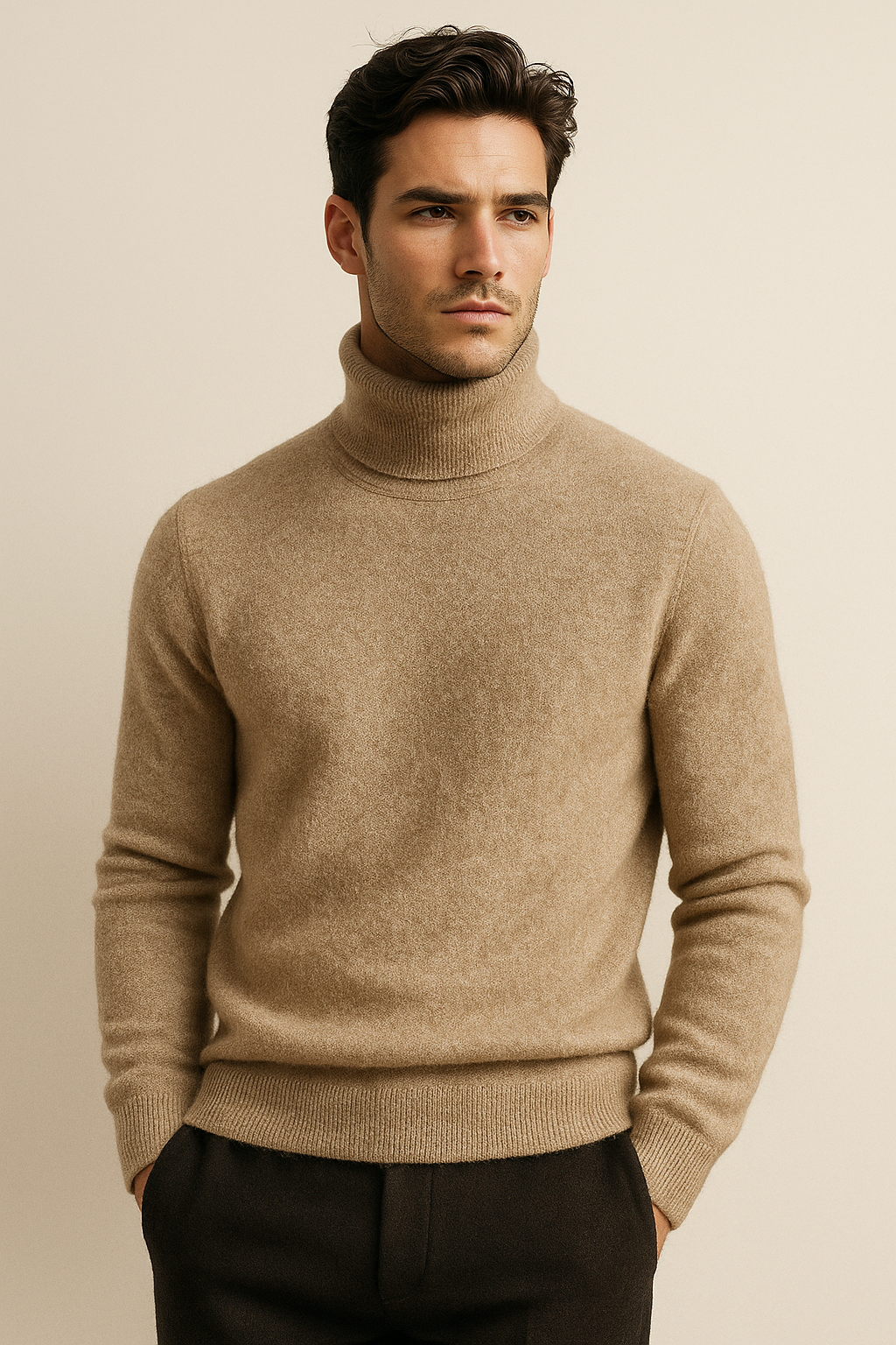 Carezza Cashmere Turtleneck Dark Beige