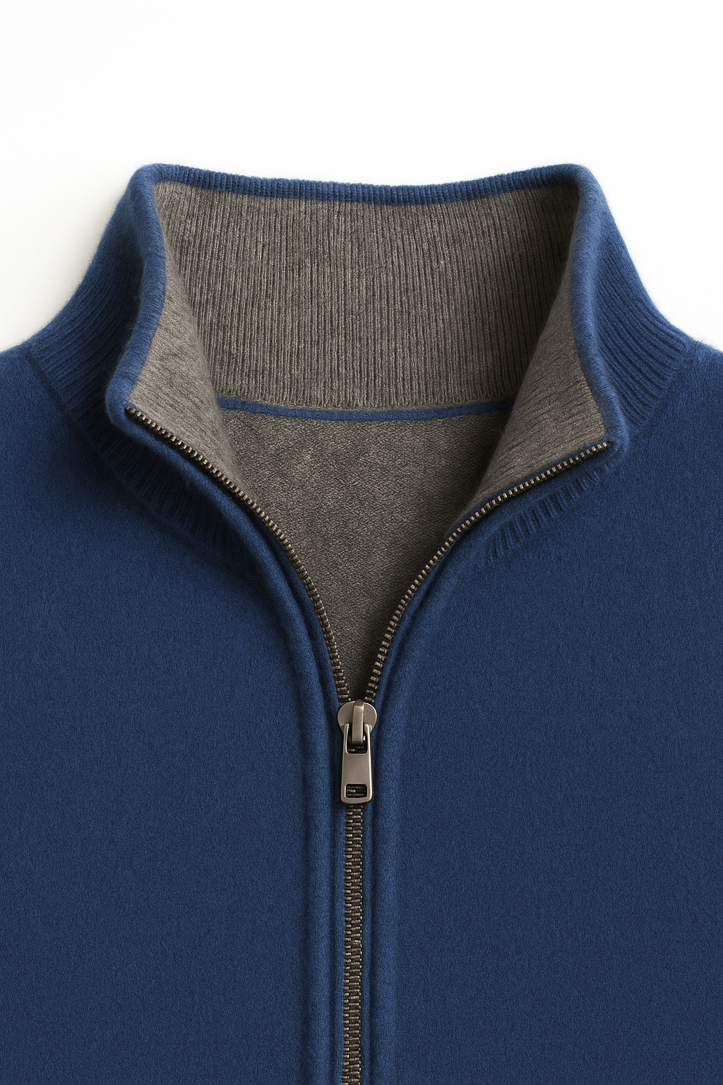 Georgio Reversible Cashmere Zip Knit Navy