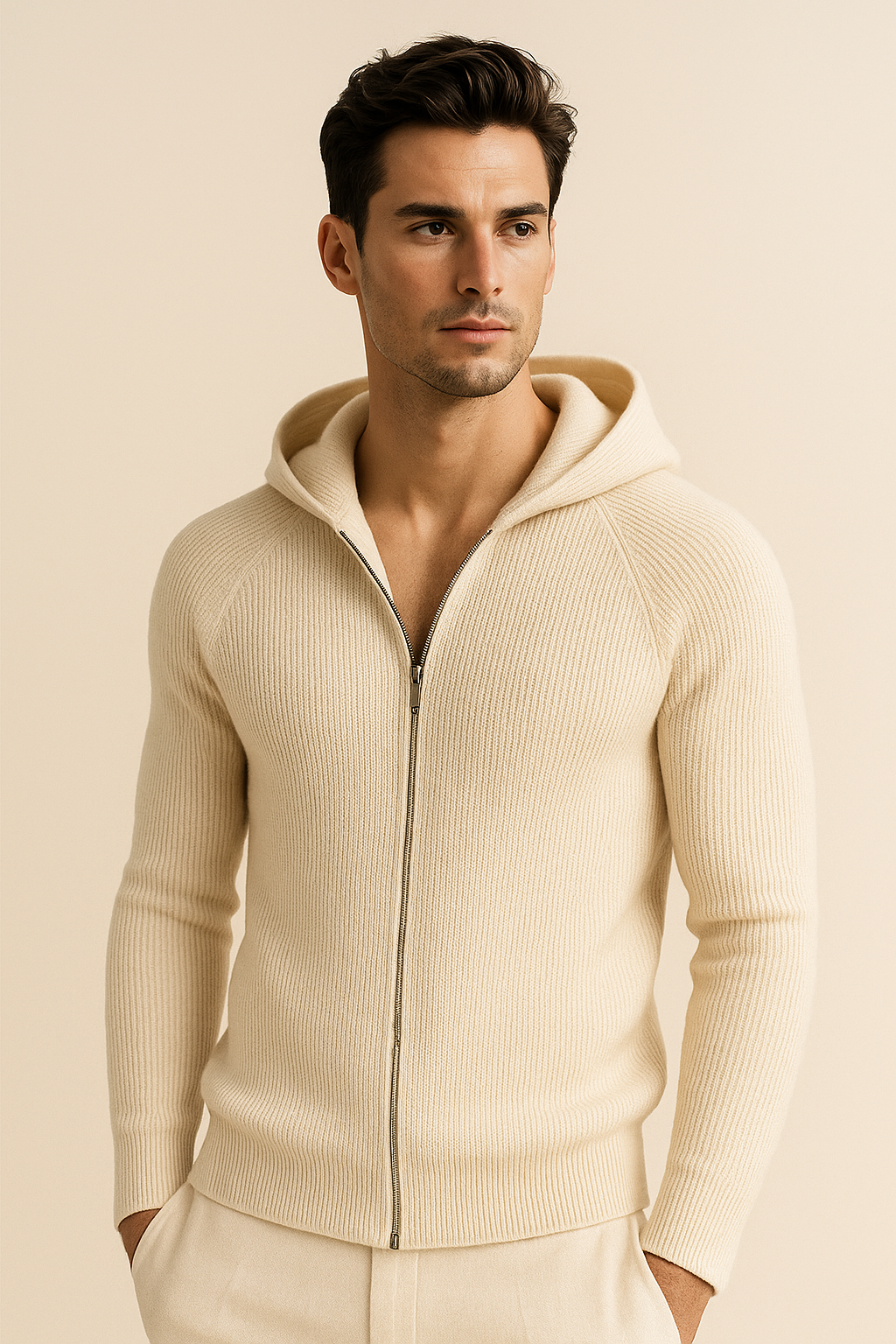 Amici Merino Hooded Sweater Beige