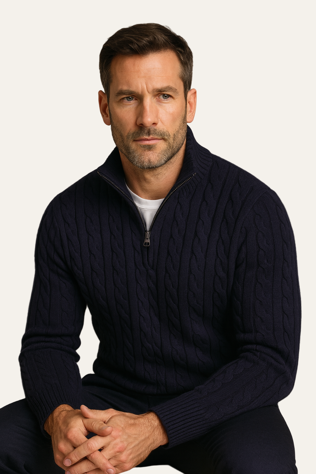 Bergamo Cable Knit Navy