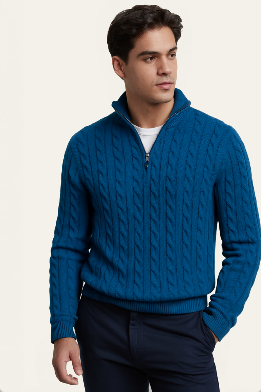 Bergamo Cable Knit Blue
